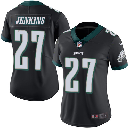 Women's Limited Malcolm Jenkins Nike Jersey Black - #27 Rush NFL Philadelphia Eagles